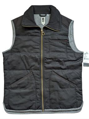 Howe No 65 Creative Workforce Mens Black Gray Zip Quilted Vest NWT Size Medium